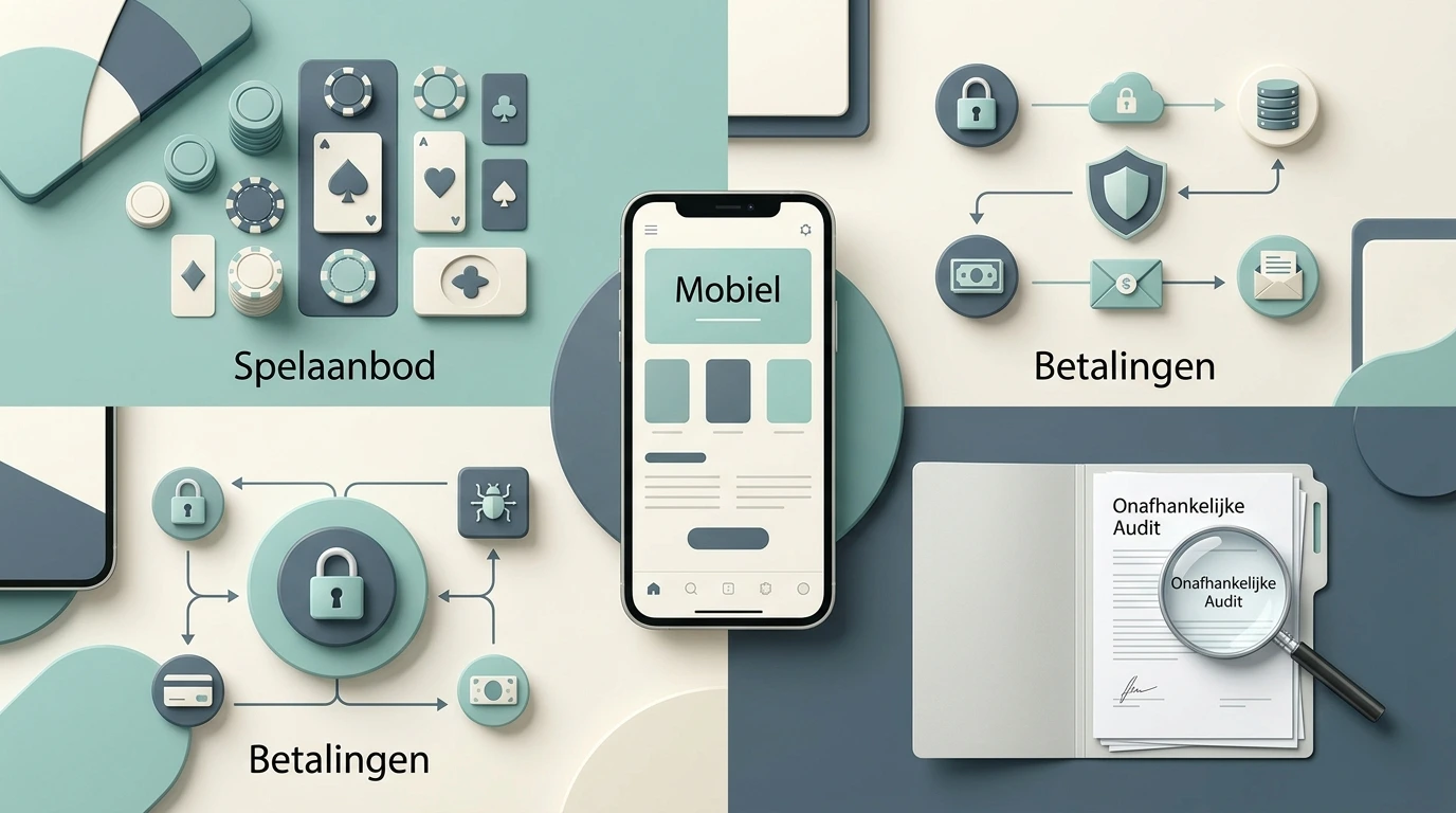 Neutrale illustratie van aanbod, betalingen, mobiel gebruik en vergunningstatus